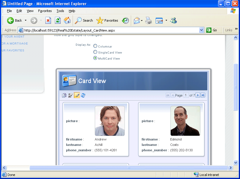 Card view layoutsGrid FX Card view layouts have an easy way to template and present data and provide you with more complex views than standard row and column la