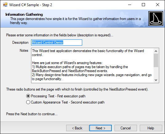 Wizard97 specificationsActipro Software's Wizard control provides a powerful framework for developing wizards that follow the Wizard97 specifications. It is a 1