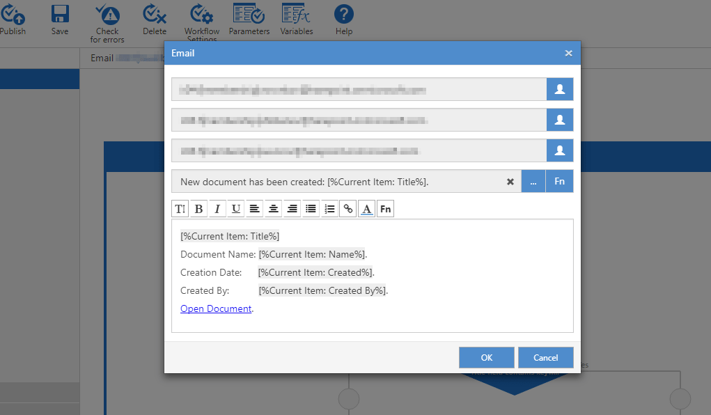 Send an E-mail Action