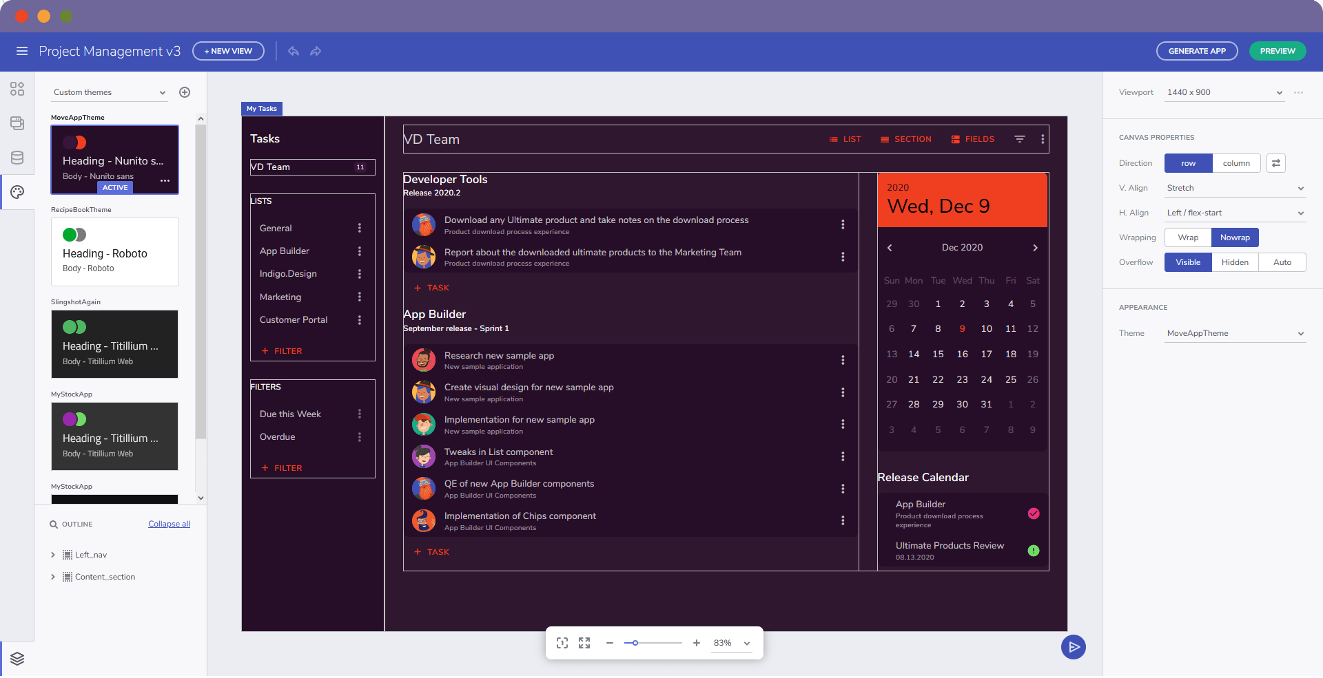 App Builder Custom Themes