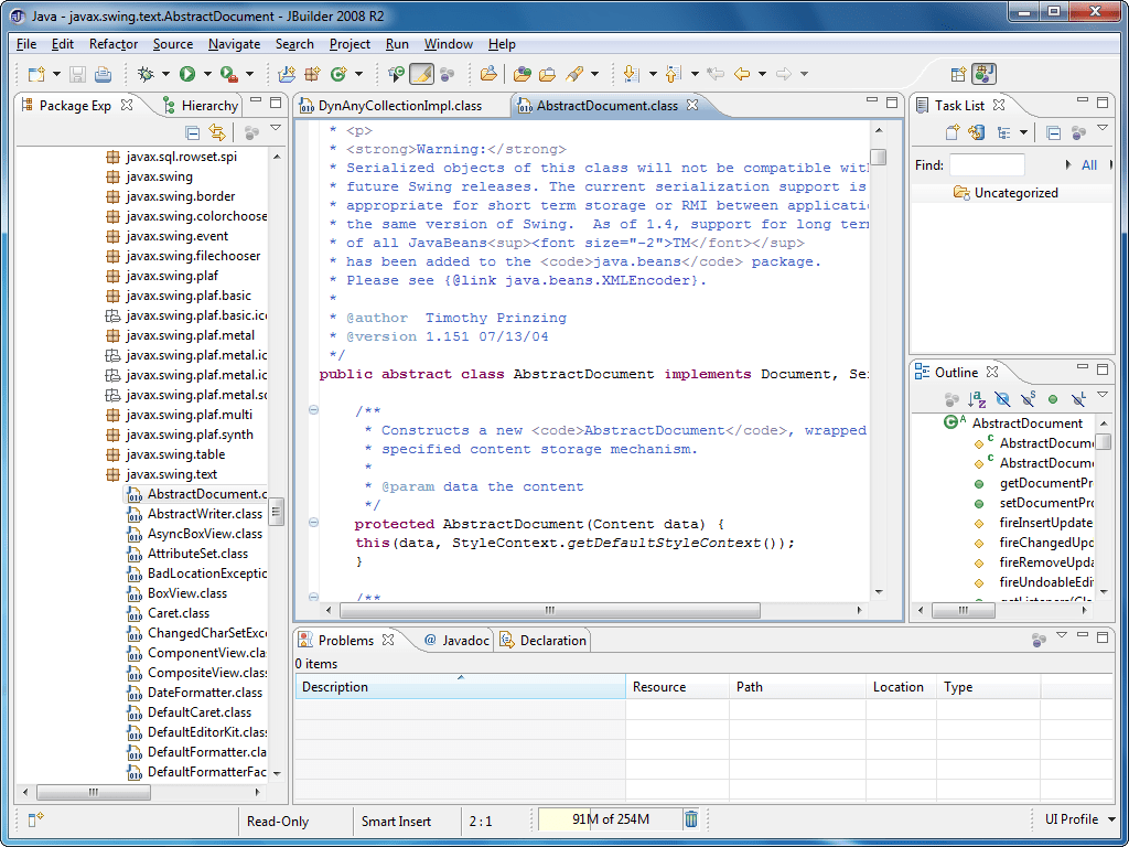 Screenshot of JBuilder Enterprise