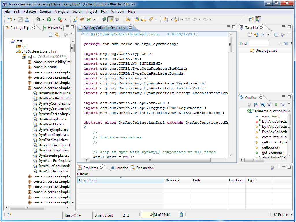 Screenshot of JBuilder Professional