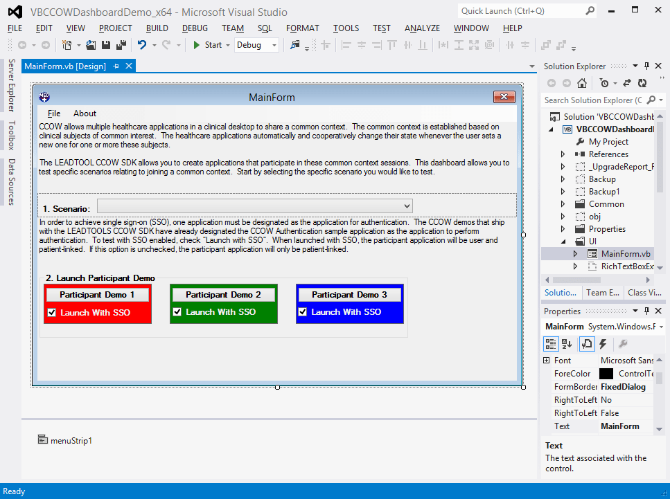 Screenshot of LEADTOOLS CCOW Module