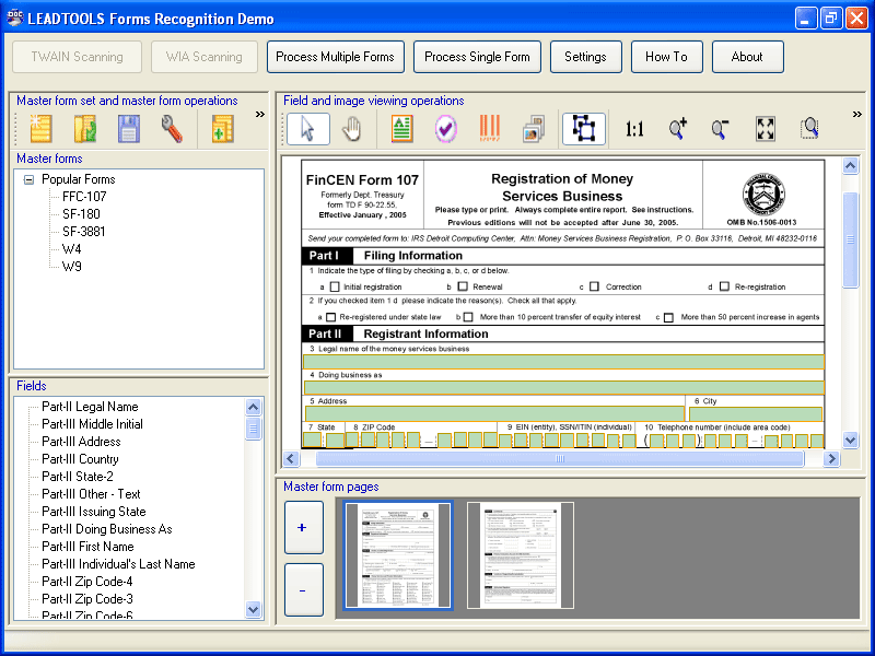 LEADTOOLS Forms Recognition Module