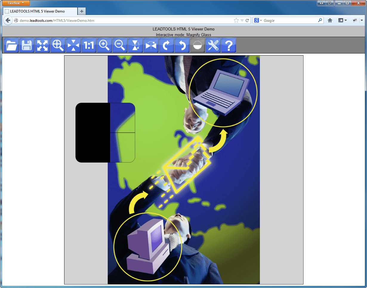 Screenshot of LEADTOOLS Imaging HTML5 Module