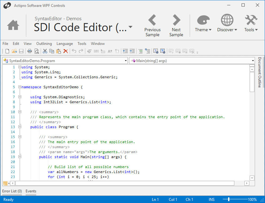 Actipro SyntaxEditor for WPF