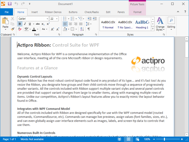 Actipro Ribbon for WPF