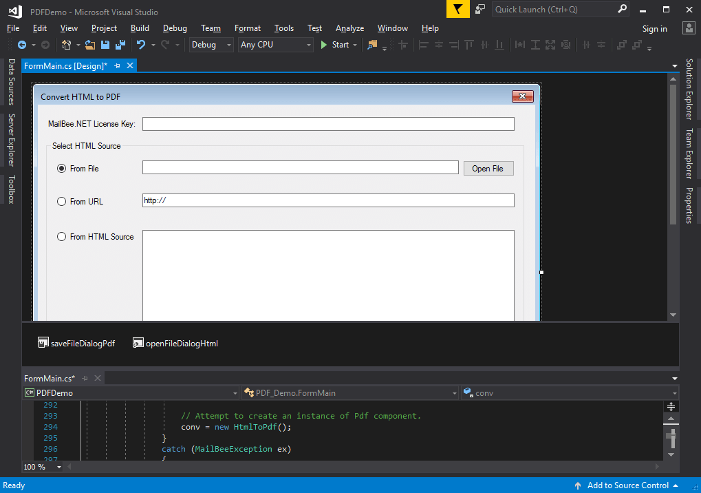 Screenshot of MailBee.NET PDF