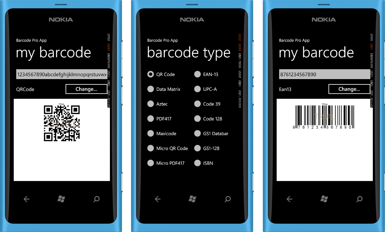 Screenshot of Neodynamic Barcode Professional for Windows Phone - Ultimate Edition