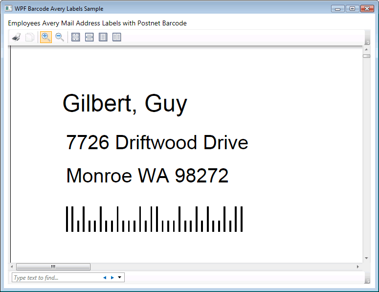 LabelsScreenshot showing Barcode Professional for WPF used in a label.