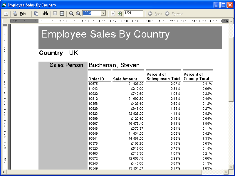 Screenshot of ActiveReports 2 for ActiveX/COM
