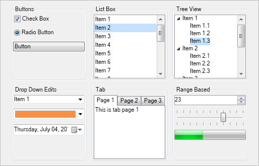 ContainersContainer widgets are used to contain other widgets and provide different adorner features to their content.Group Box, Pair Box, Uni Size Box, Splitte