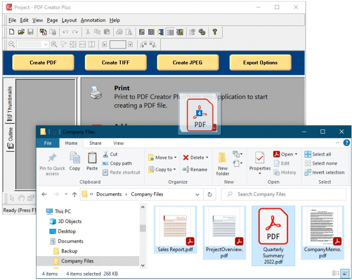Screenshot of PDF Creator Plus