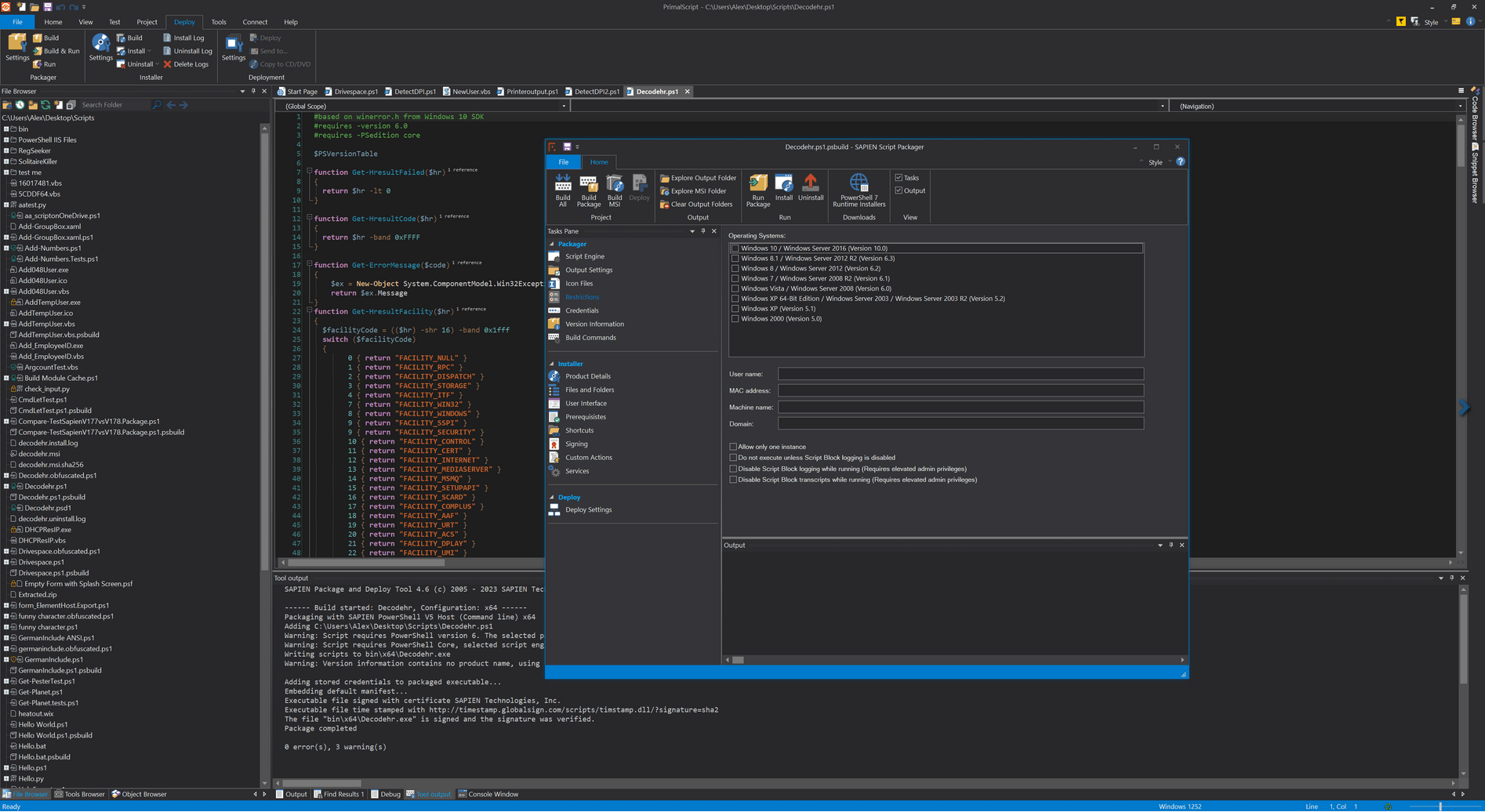 Build executable packages restricted to your environment