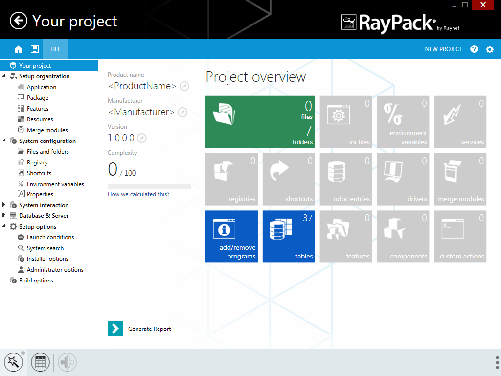 Screenshot of RayPack
