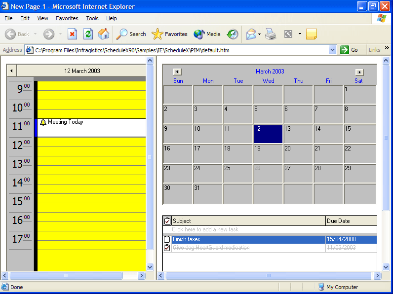 Internet ExplorerScheduleX is apartment-model threaded for optimal use in Microsoft Internet Explorer.