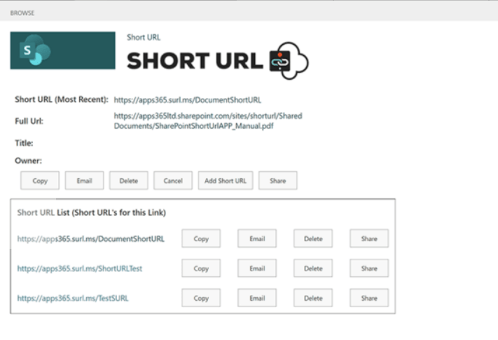 SharePoint ShortUrl