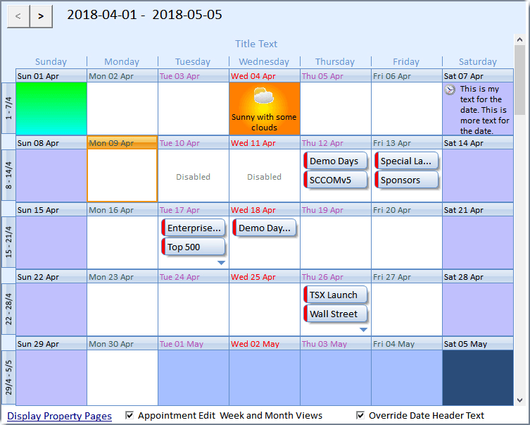 Calendar Month View