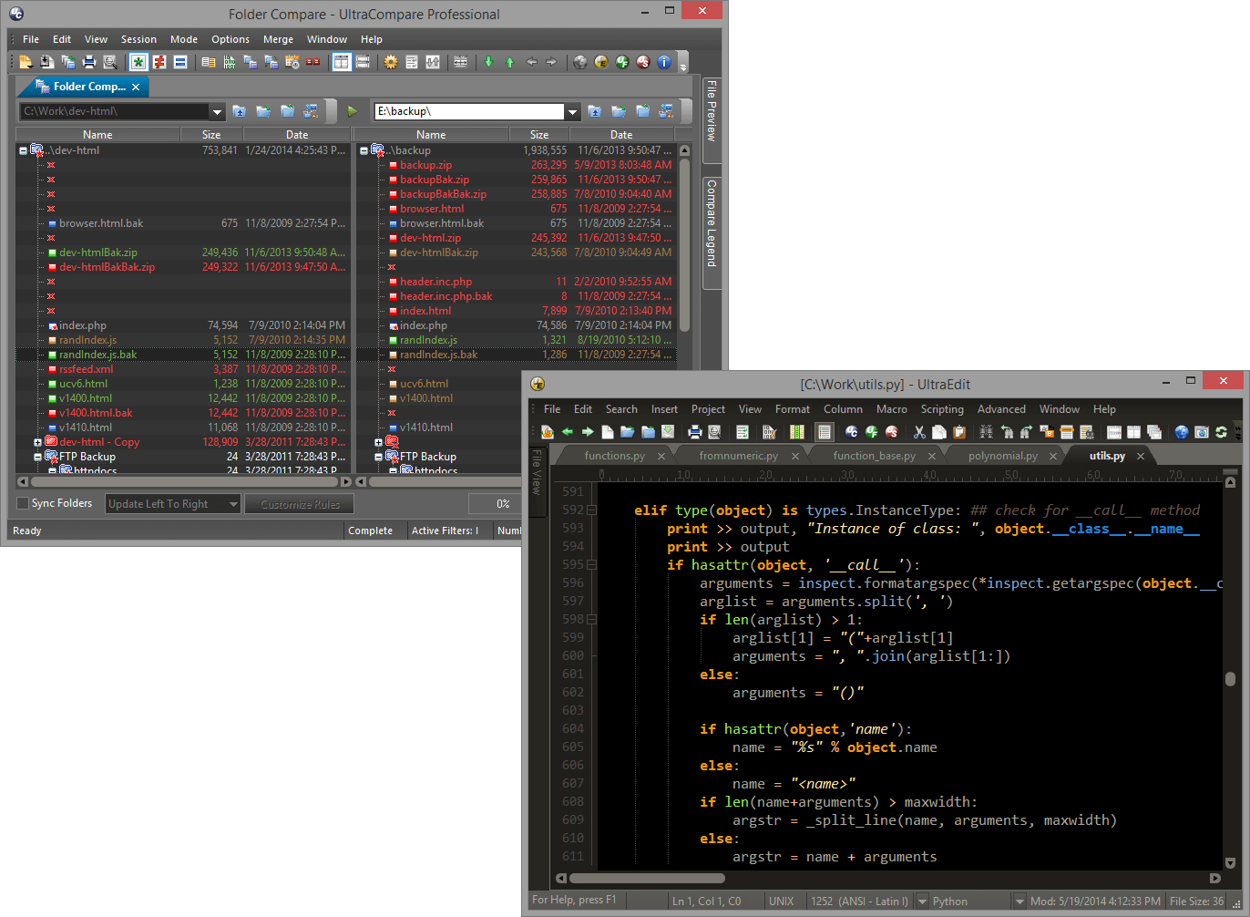 Screenshot of UltraEdit/UltraCompare Bundle