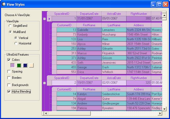 View StylesYou can adjust the ViewStyle and ViewStyleBand properties.