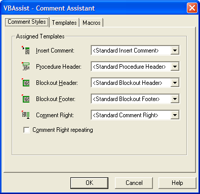 Comment AssistantComment Assistant is a facility that manages frequently used comments and inserts them directly into your code.