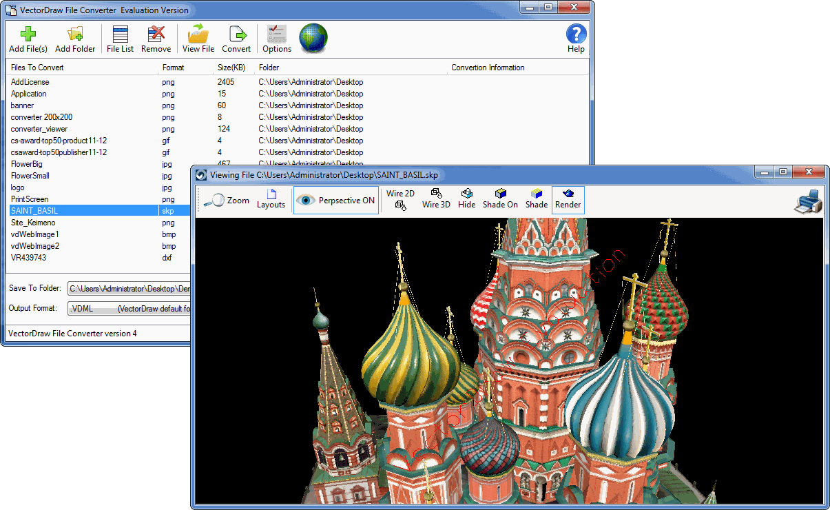 Screenshot of VectorDraw File Converter