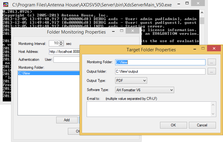 Screenshot of Web Interface for AH Formatter