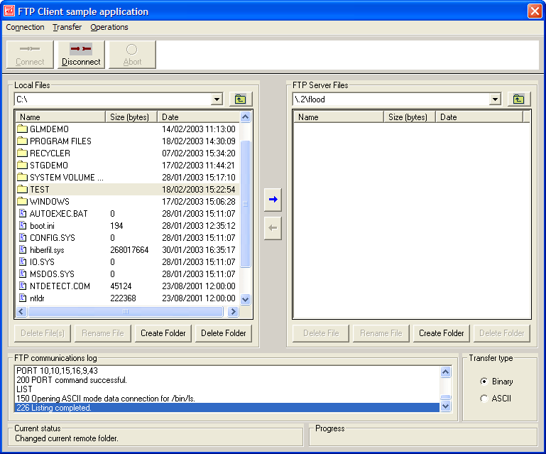 Screenshot of Xceed FTP Library