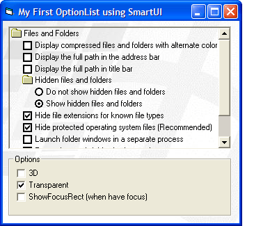 OptionListsCreate highly customizable Optionlists using Menu SmartItems. MenuCheck is a MenuDefault item whose checked/unchecked state is managed internally.