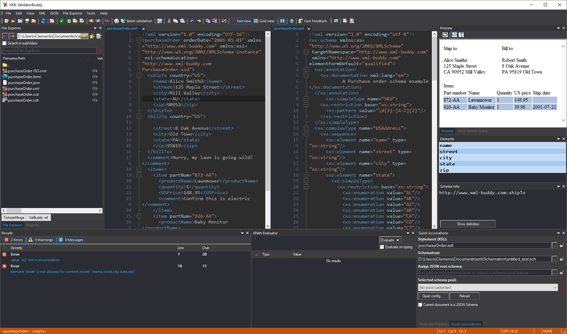 Screenshot of XML ValidatorBuddy