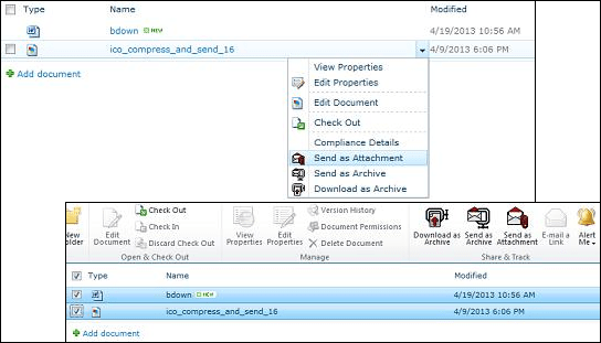 Screenshot of ArtfulBits Email as Attachment