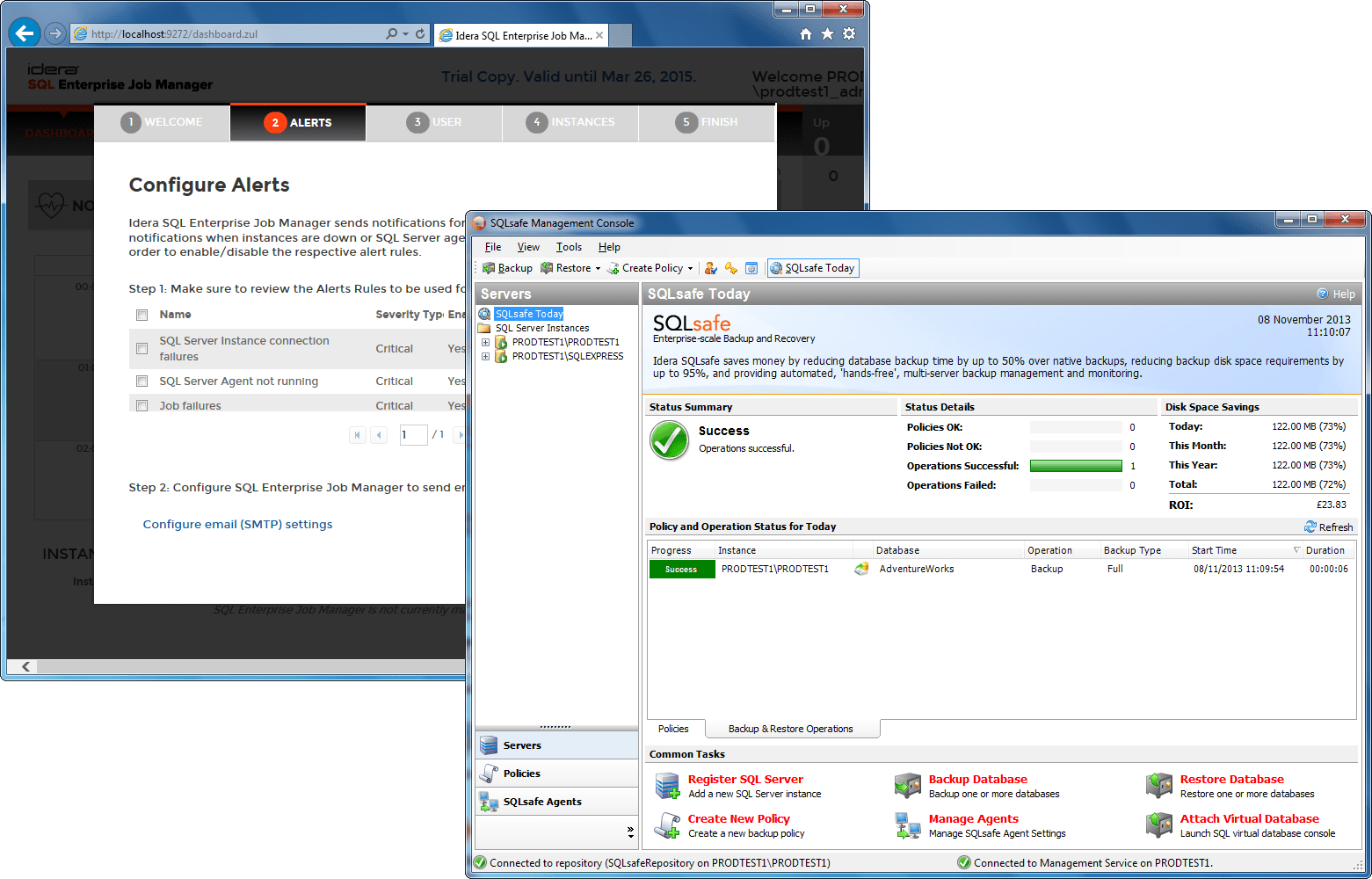Screenshot of SQL Maintenance Suite