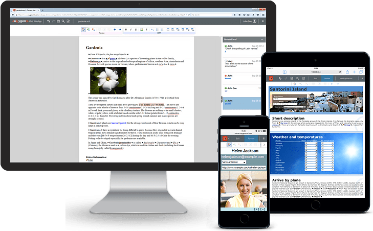 Screenshot of Oxygen XML Web Author
