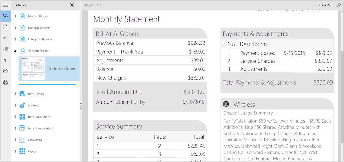 FlexReport: UWP Reporting EngineView a PDF, SSRS report, or FlexReport in your UWP apps.