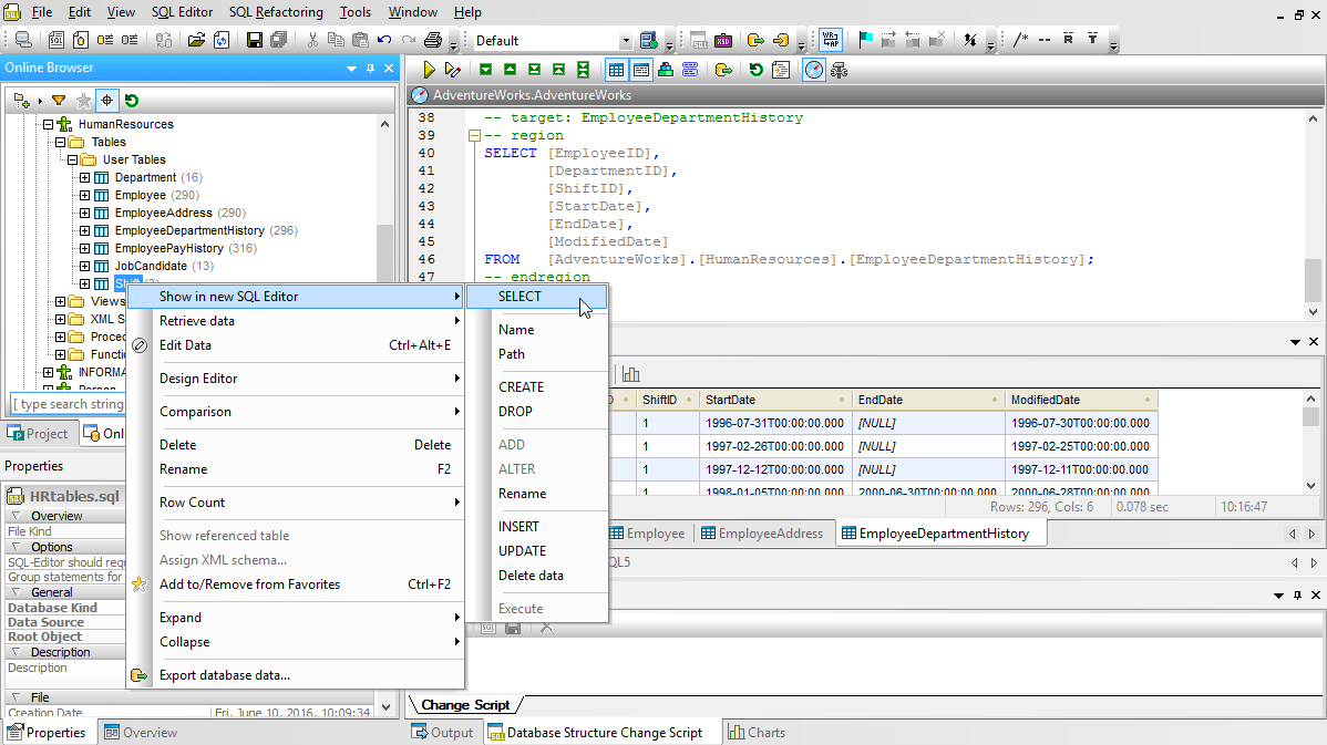Screenshot of Altova DataBaseSpy Enterprise Edition