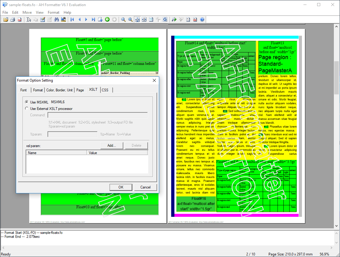 Screenshot of AH XSL Formatter Standard
