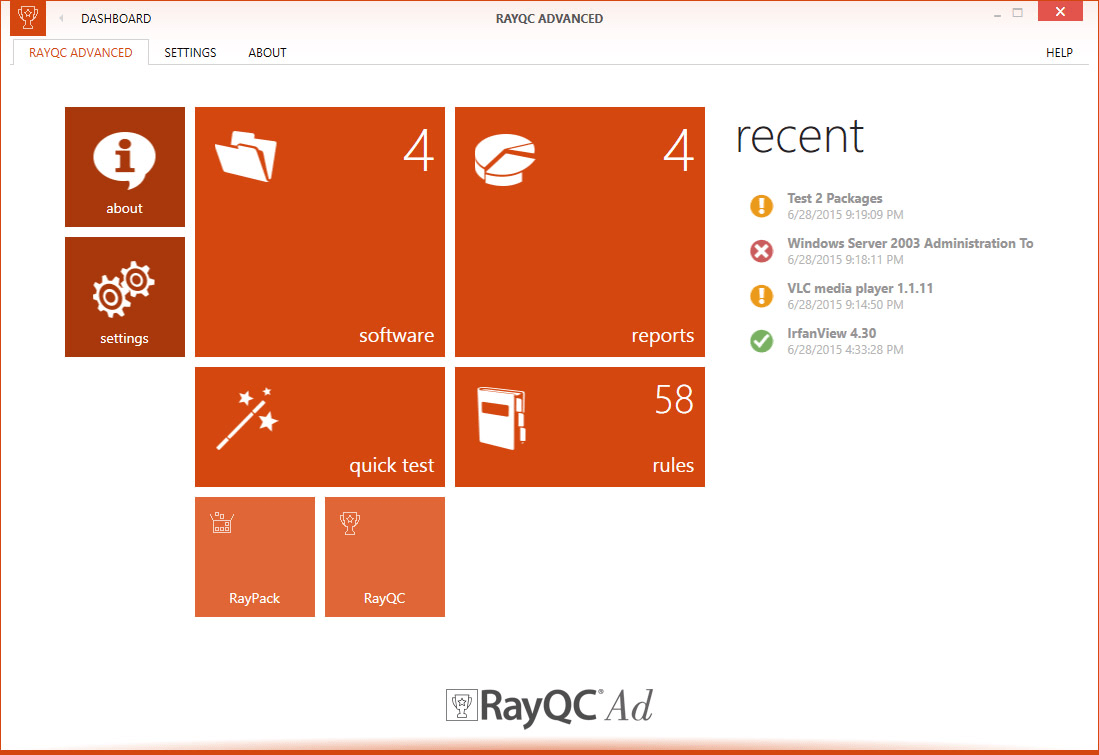 Screenshot of RayQC Advanced