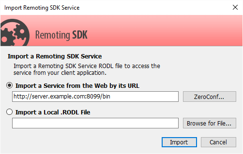 Screenshot of Remoting SDK