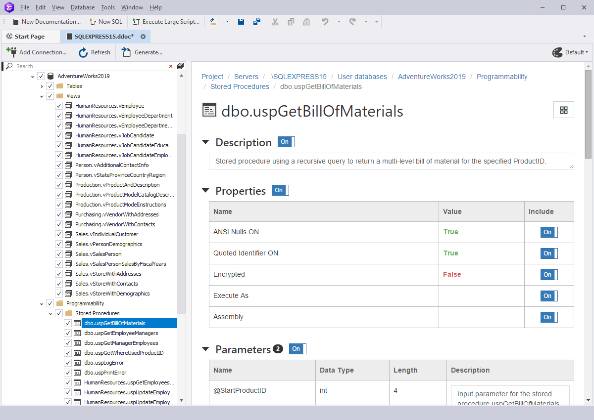 dbForge Documenter for SQL Server