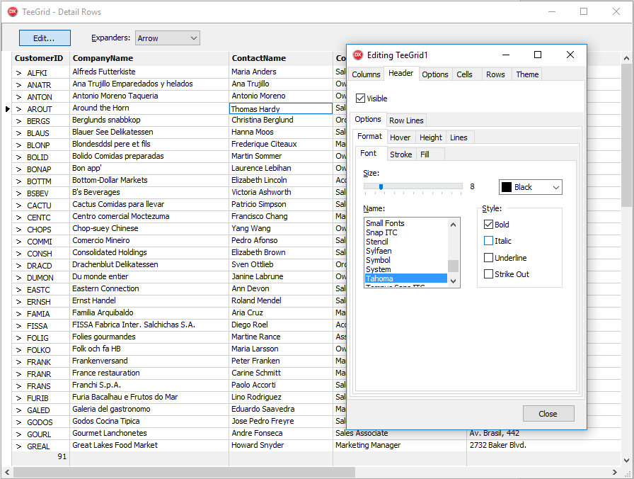 Lightweight and fully-featured Grid / Tabular control.