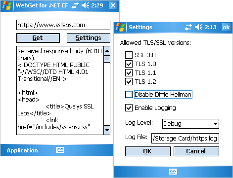 Screenshot of Rebex HTTPS