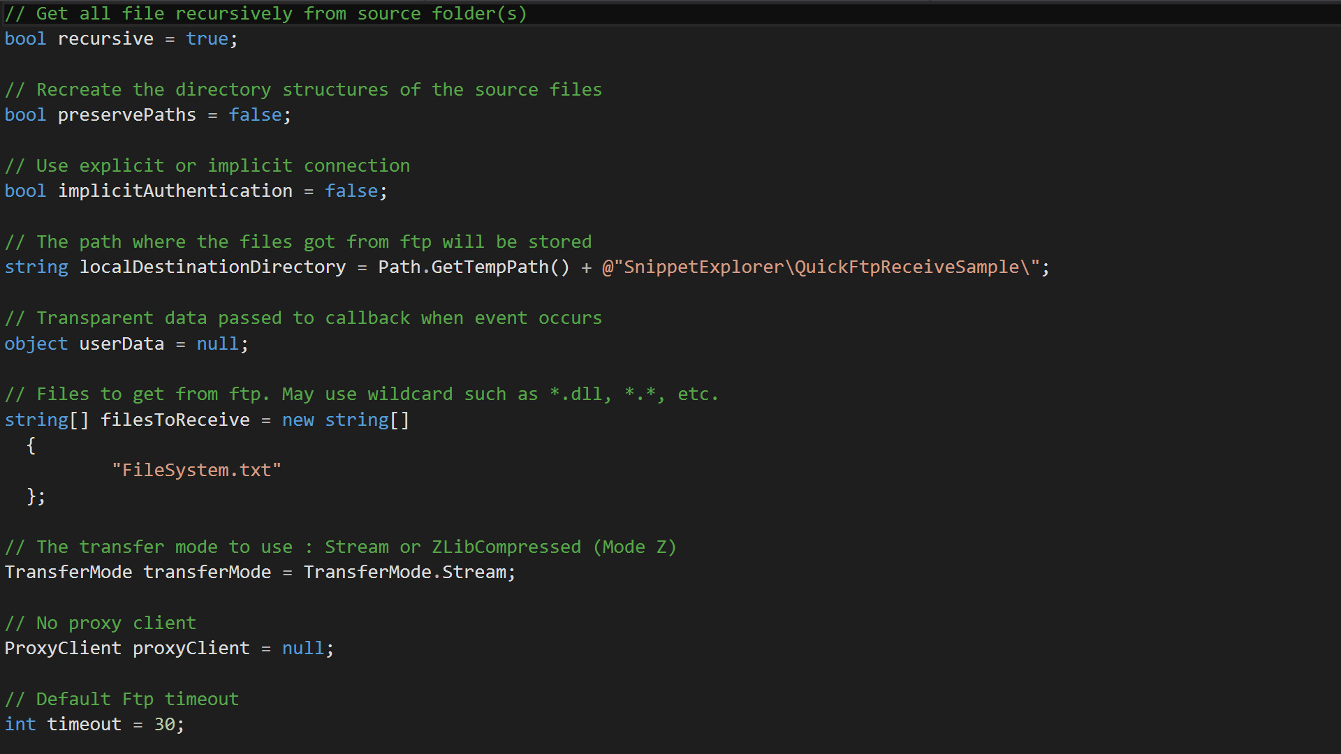Screenshot of Xceed FTP for Xamarin
