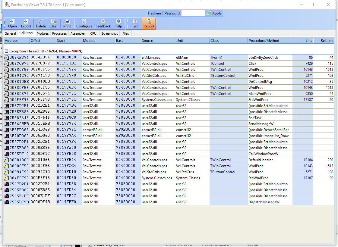 Viewer Stack Trace PageSee the entire stack at the time of the Exception.