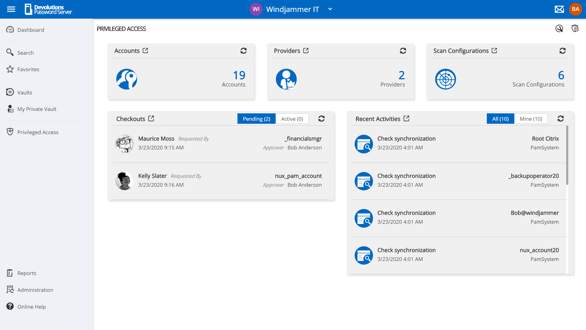 Privileged Account DiscoveryDiscover, manage and approve requests to privileged accounts.