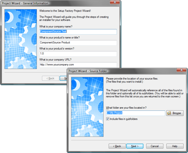 Rapid Installer DevelopmentWith Setup Factory you simply drag and drop your files onto the project window, and click on the publish button. That’s it. It’s real