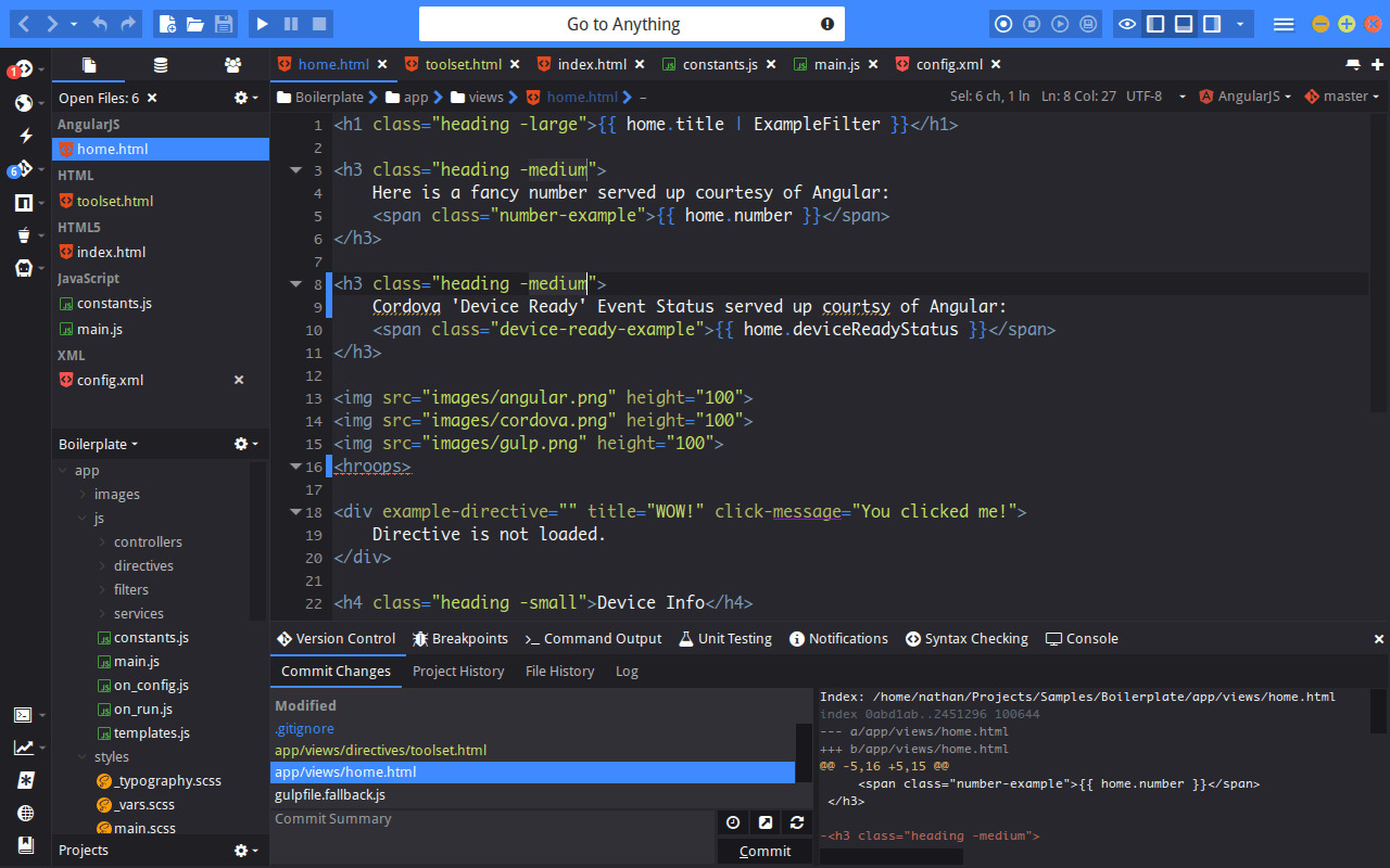 Screenshot of Komodo IDE