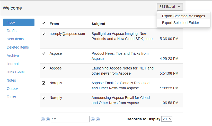 Screenshot of Aspose.Email for Mac via Xamarin
