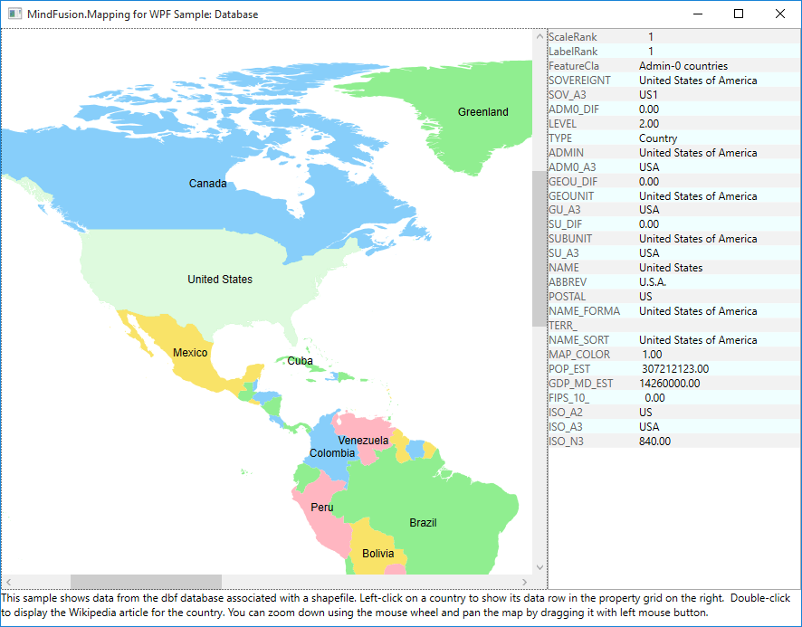 Screenshot of MindFusion.Mapping for WPF