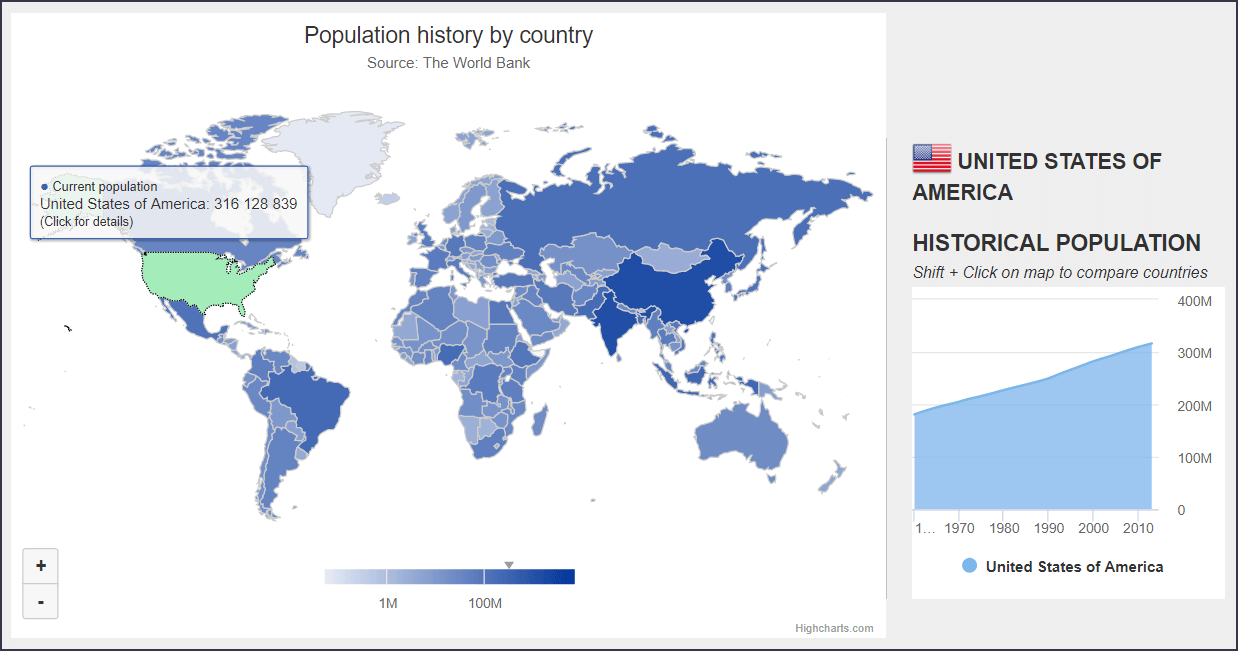 Screenshot of Highcharts Maps