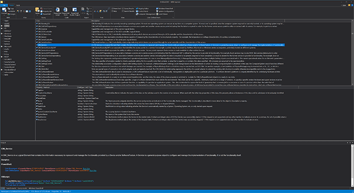 Screenshot of CIM Explorer